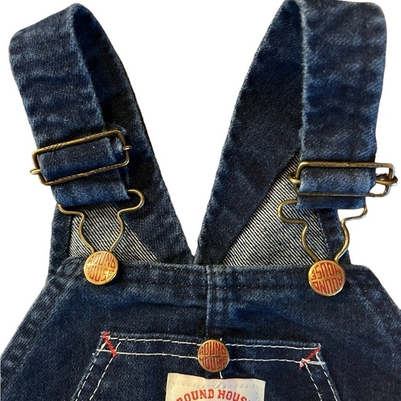 ROUNDHOUSE UNISEX DARK WASH DENIM OVERALLS SIZE 4T - Picture 8 of 9